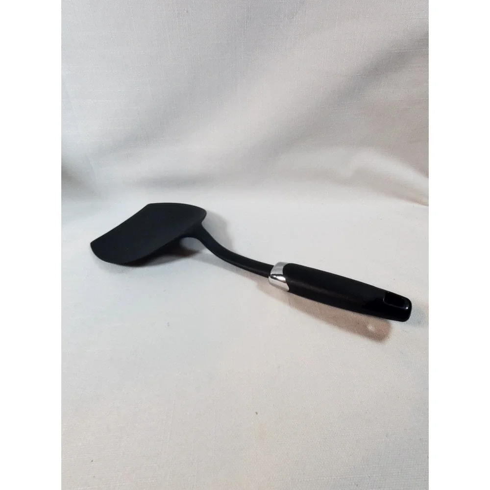 Black Silicone Spatula‎ Turner Heat Resistant Nonstick Safe Kitchen Utensil